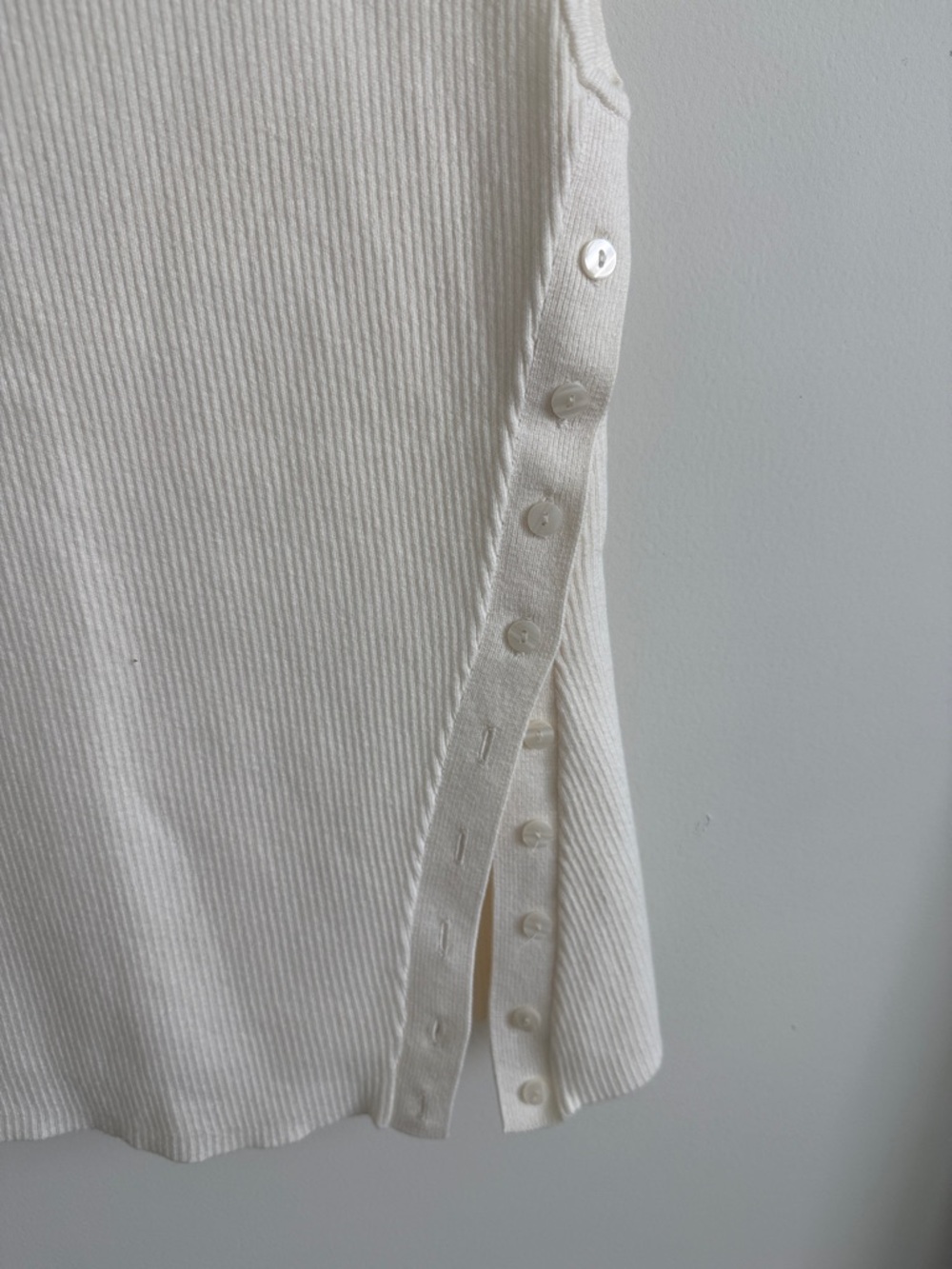 Asymmetrical Button Sweater Tank - Picture 2 of 5